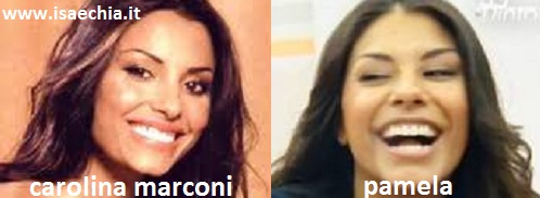 Somiglianza tra la corteggiatrice Pamela e Carolina Marconi