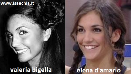 Somiglianza tra Valeria Bigella ed Elena D'Amario