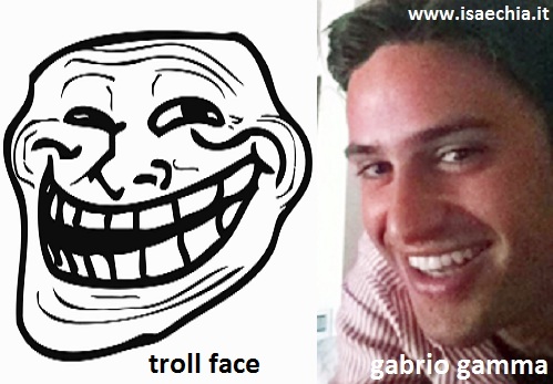 Somiglianza tra Gabrio Gamma e la Troll face