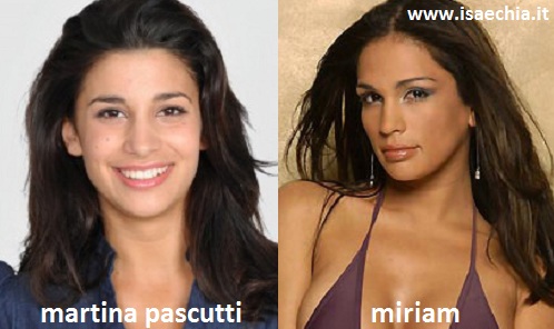 Somiglianza tra Martina Pascutti e Miriam