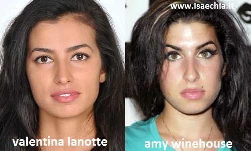 Somiglianza tra Valentina Lanotte e Amy Winehouse