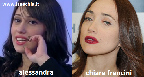 Somiglianza tra Alessandra del Trono under e Chiara Francini