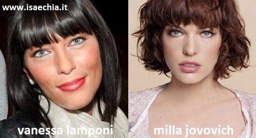 Somiglianza tra Vanessa Lamponi e Milla Jovovich