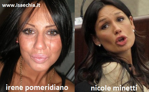 Somiglianza tra Irene Pomeridiano e Nicole Minetti