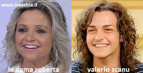 Somiglianza tra la dama Roberta e Valerio Scanu