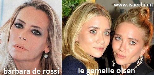 Somiglianza tra Barbara De Rossi e le gemelle Olsen