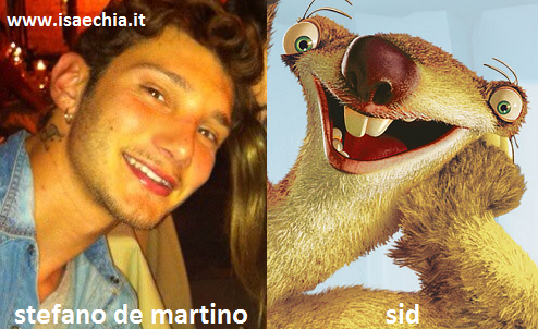 Somiglianza tra Stefano De Martino e Sid de 'L'era Glaciale'