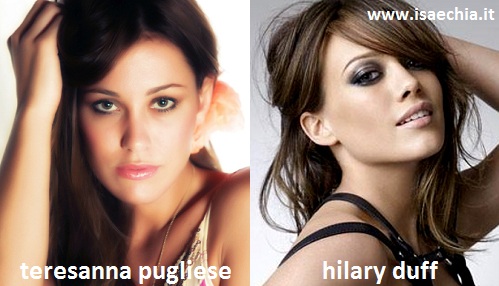 Somiglianza tra Teresanna Pugliese e Hilary Duff