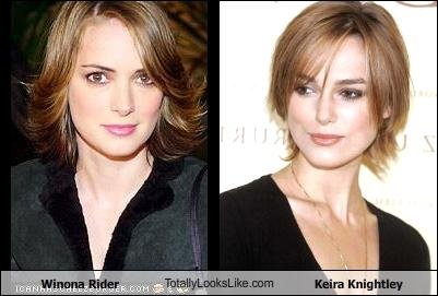 Somiglianza tra Winona Rider e Keira Knightley