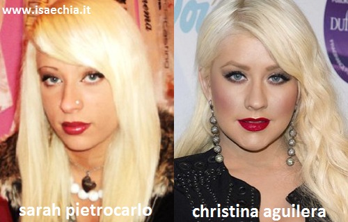 Somiglianza tra Sarah Pietrocarlo e Christina Aguilera