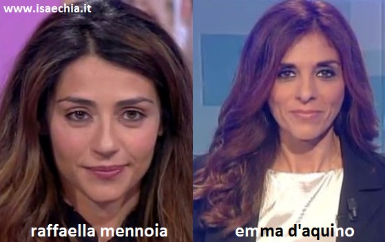 Somiglianza tra Raffaella Mennoia e Emma D'Aquino