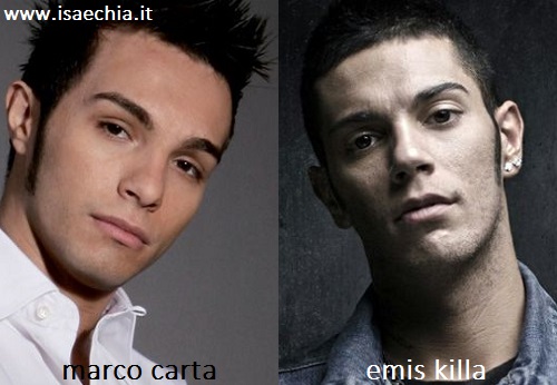 Somiglianza tra Marco Carta ed Emis Killa