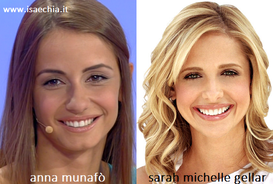 Somiglianza tra Anna Munafò e Sarah Michelle Gellar