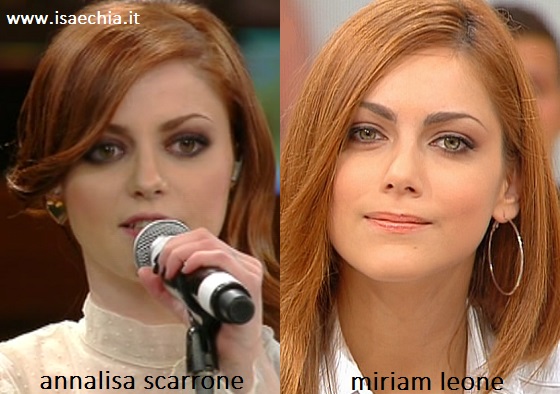 Somiglianza tra Annalisa Scarrone e Miriam Leone