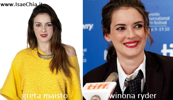 Somiglianza tra Greta Maisto e Winona Ryder