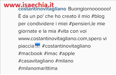 Costantino Vitagliano su Instagram