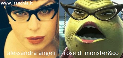 Somiglianza tra Alessandra Angeli e Rose di Monsters & Co