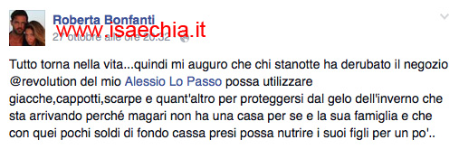 Roberta Bonfanti su Facebook