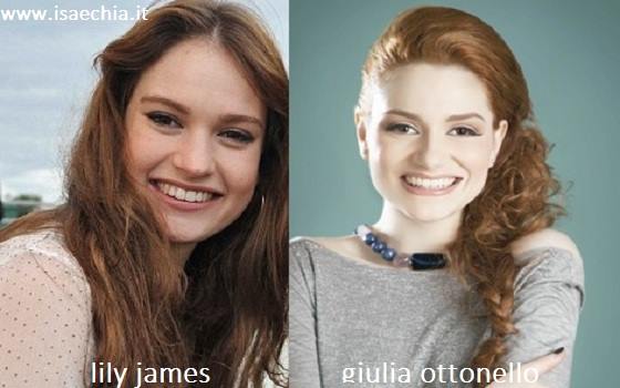 Somiglianza tra Giulia Ottonello e Lily James