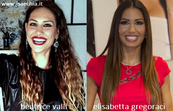 Somiglianza tra Beatrice Valli ed Elisabetta Gregoraci