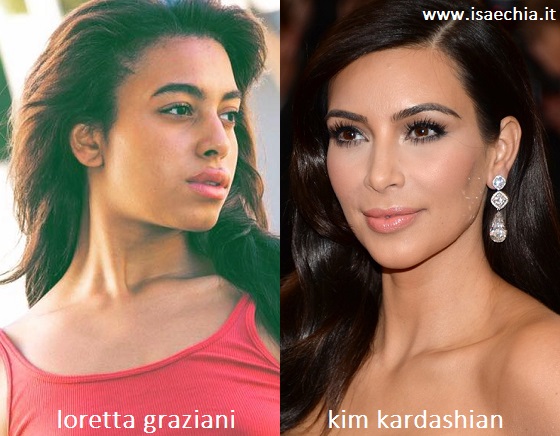 Somiglianza tra Loretta Graziani e Kim Kardashian