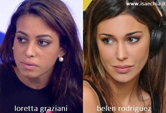 Somiglianza tra Loretta Graziani e Belen Rodriguez