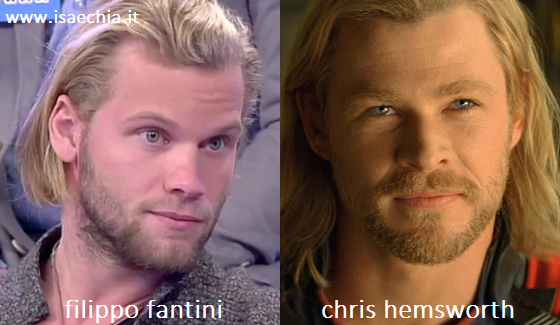 Somiglianza tra Filippo Fantini e Chris Hemsworth