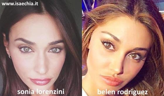 Somiglianza tra Sonia Lorenzini e Belen Rodriguez