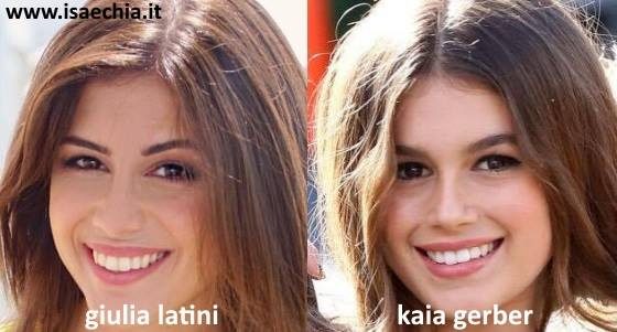 Somiglianza tra Giulia Latini e Kaia Gerber