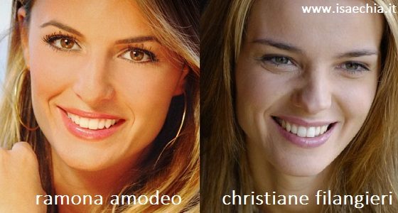 Somiglianza tra Ramona Amodeo e Christiane Filangieri