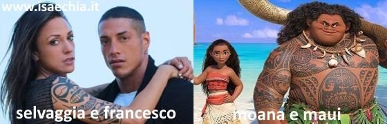 Somiglianza tra Selvaggia Roma e Francesco Chiofalo e Moana e Maui di 'Oceania'