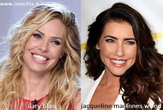 Somiglianza Ilary Blasy e Jacqueline MacInnes Wood