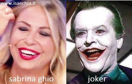 Somiglianza tra Sabrina Ghio e Joker