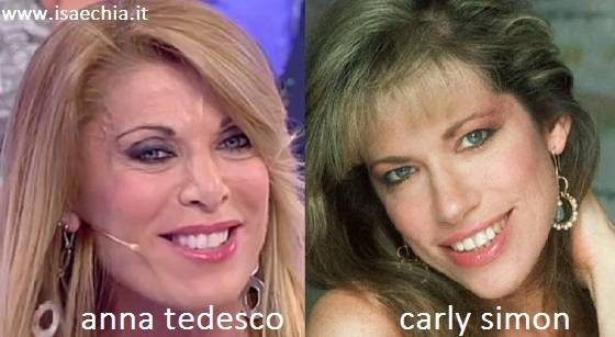 Somiglianza tra Anna Tedesco e Carly Simon