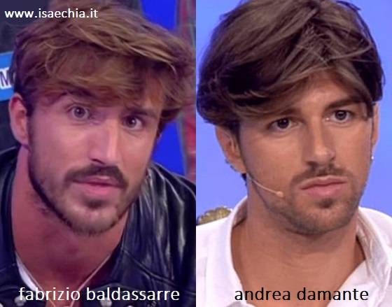 Somiglianza tra Fabrizio Baldassarre e Andrea Damante