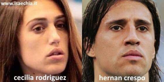 Somiglianza tra Cecilia Rodriguez e Hernan Crespo