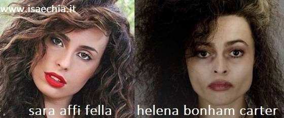 Somiglianza tra Sara Affi Fella e Helena Bonham Carter