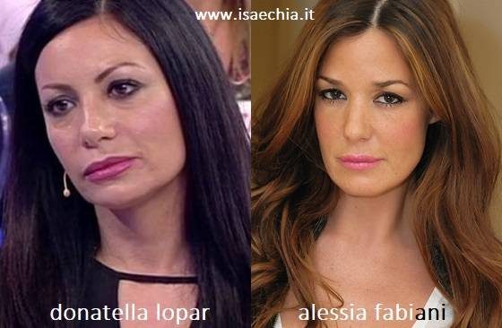 Somiglianza tra Donatella Lopar e Alessia Fabiani