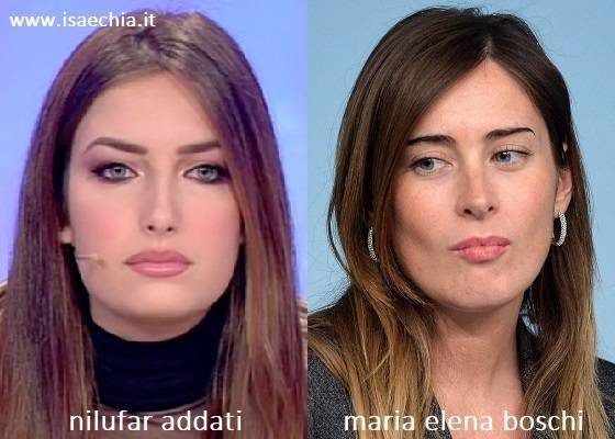 Somiglianza tra Nilufar Addati e Maria Elena Boschi