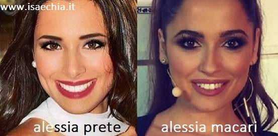 Somiglianza tra Alessia Prete e Alessia Macari