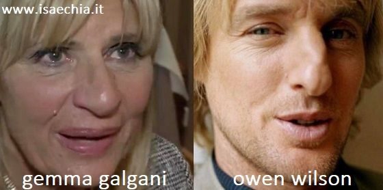 Somiglianza tra Gemma Galgani e Owen Wilson