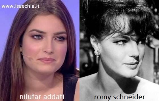 Somiglianza tra Nilufar Addati e Romy Schneider