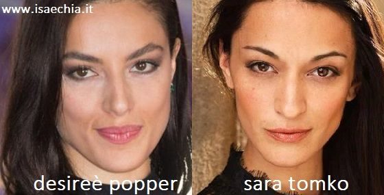 Somiglianza tra Desireè Popper e Sara Tomko