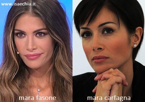 Somiglianza tra Mara Fasone e Mara Carfagna