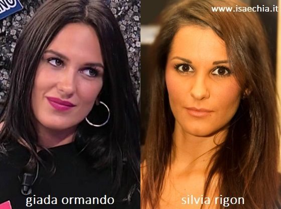 Somiglianza tra Giada Ormando e Silvia Rigon