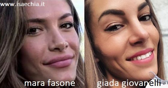 Somiglianza tra Mara Fasone e Giada Giovanelli