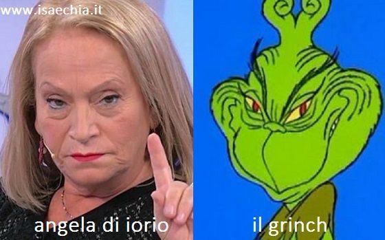 Somiglianza tra Angela Di Iorio e il Grinch