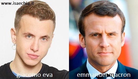 Somiglianza tra Giacomo Eva e Emmanuel Macron