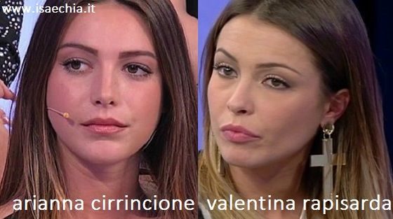 Somiglianza tra Arianna Cirrincione e Valentina Rapisarda