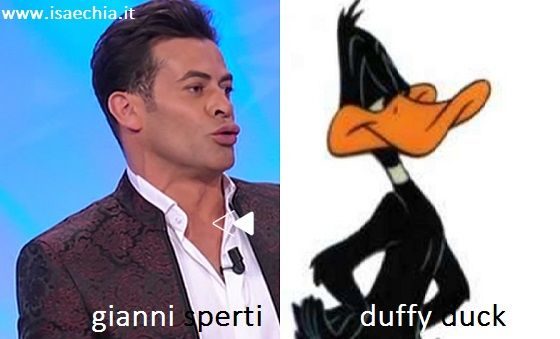 Somiglianza tra Gianni Sperti e Duffy Duck